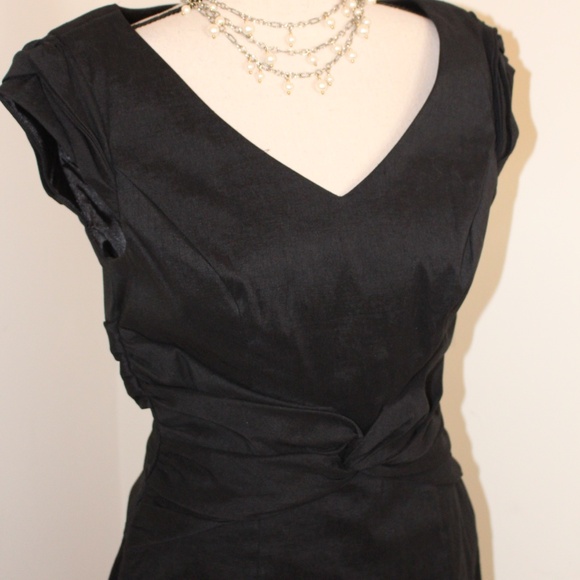 White House Black Market, Taffeta Sheath Cocktail dress with knot at waistline - Picture 3 of 12